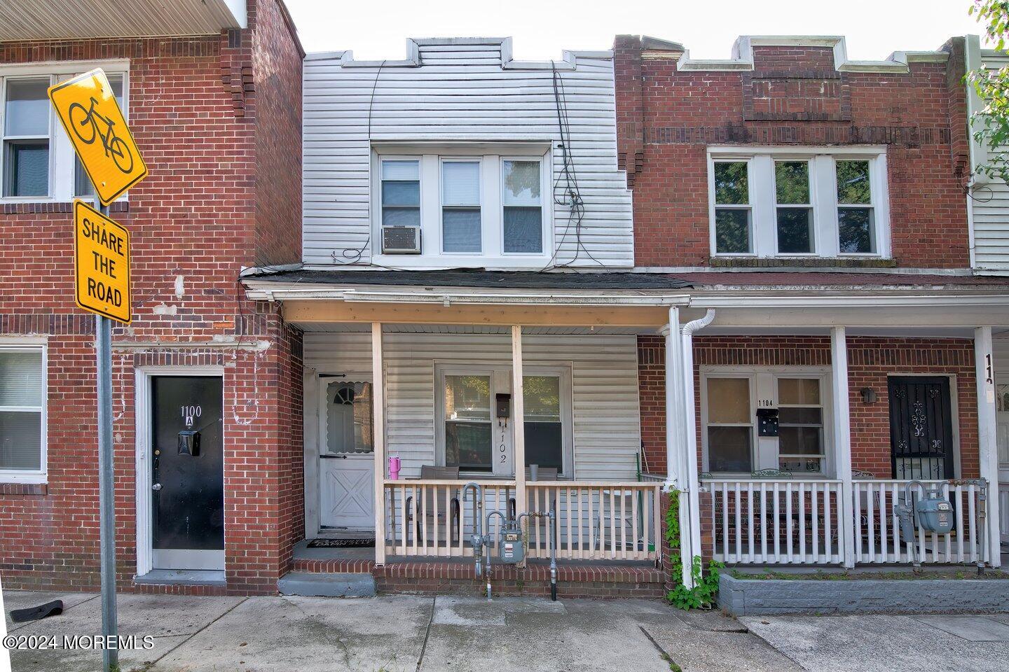 front view of a brick house