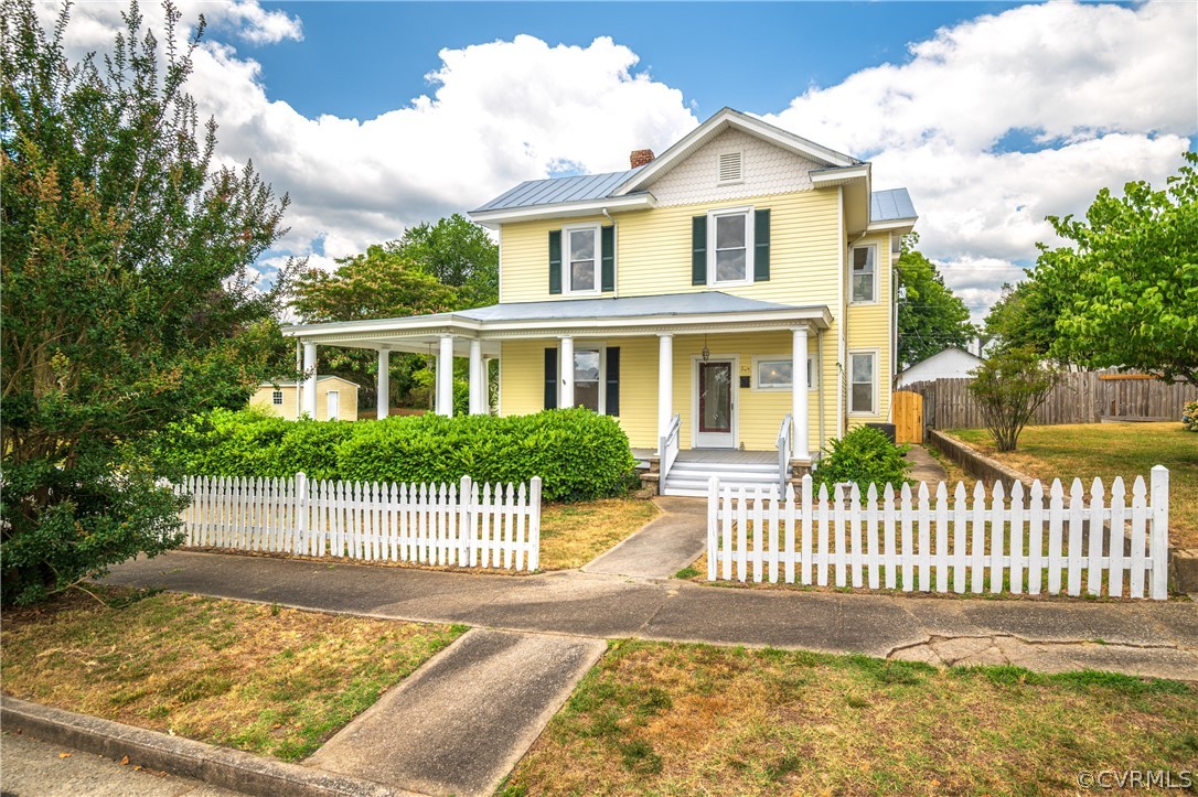 View of front of home with a porch