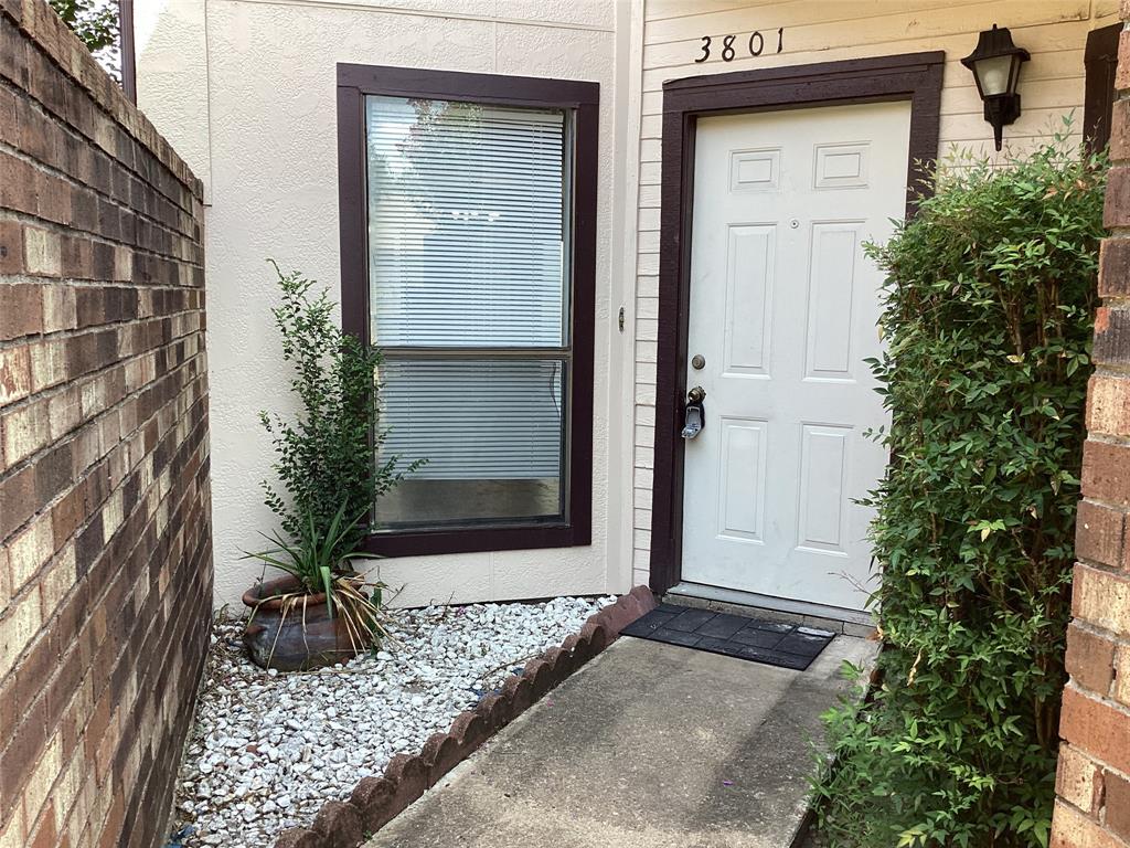 a view of front door and potted plants