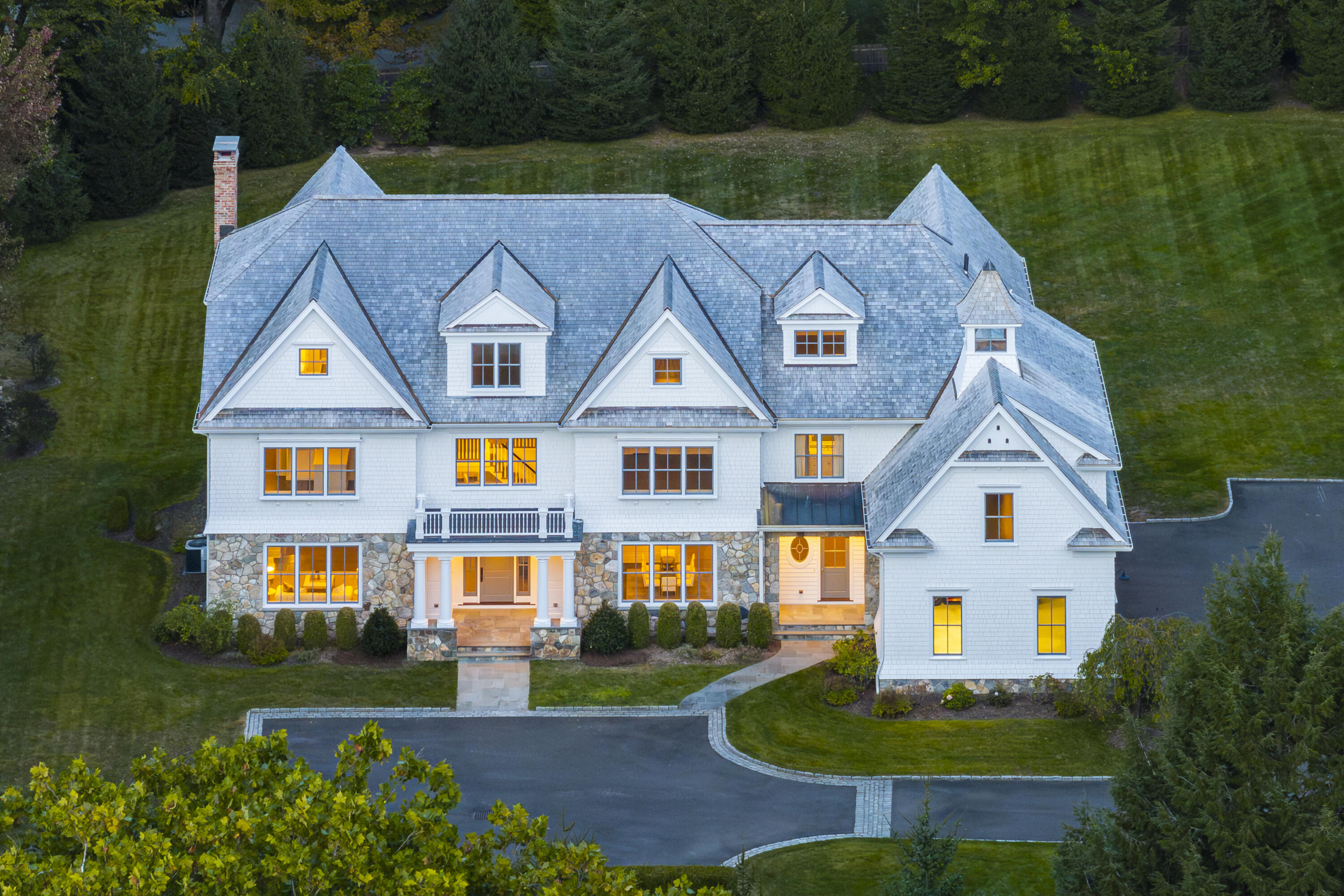 a aerial view of multiple houses