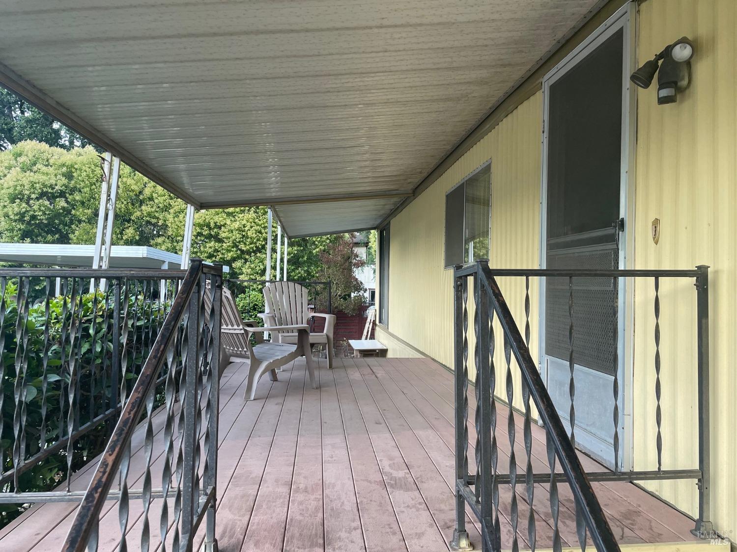 a view of porch with seating space