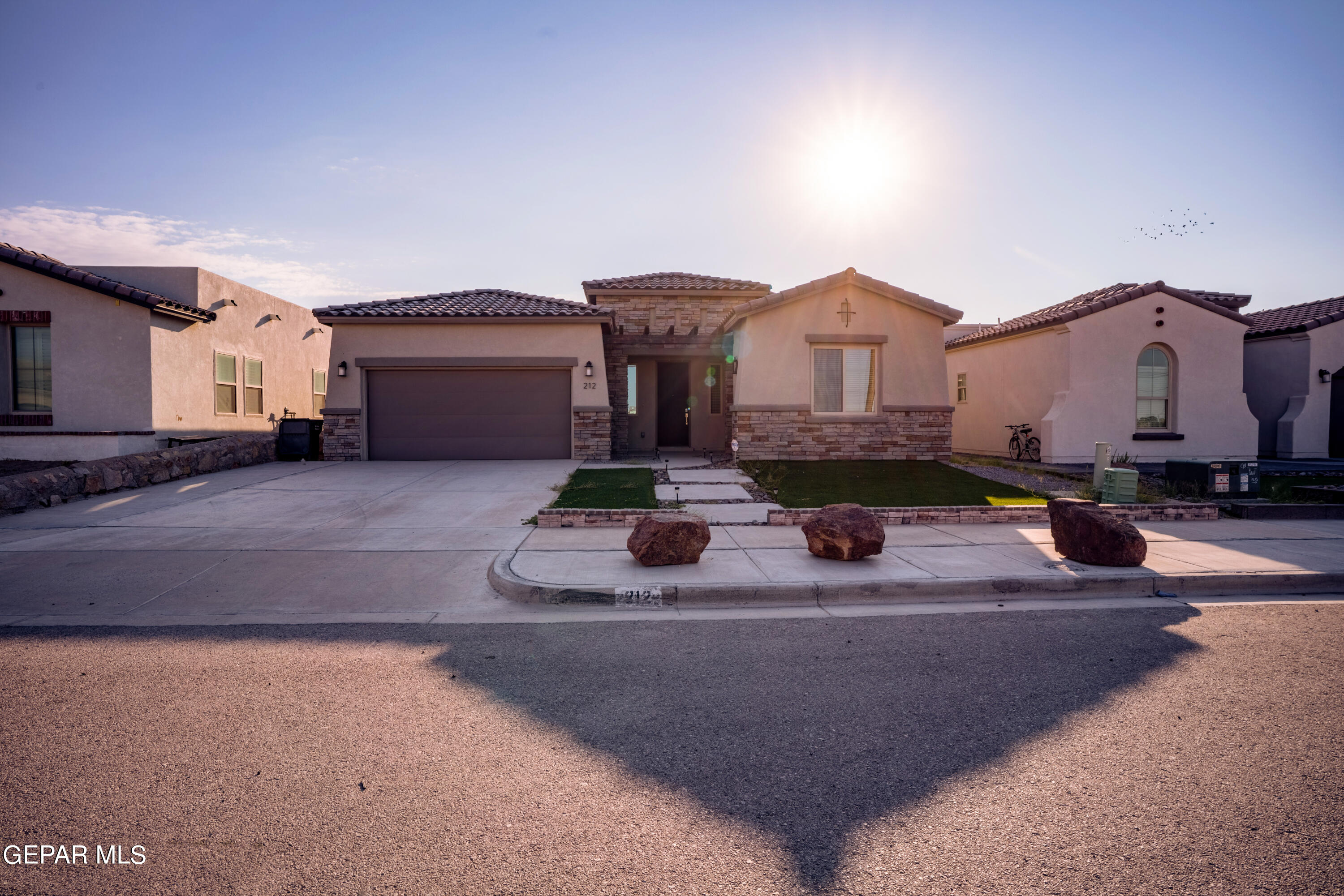 a view of a house with a patio