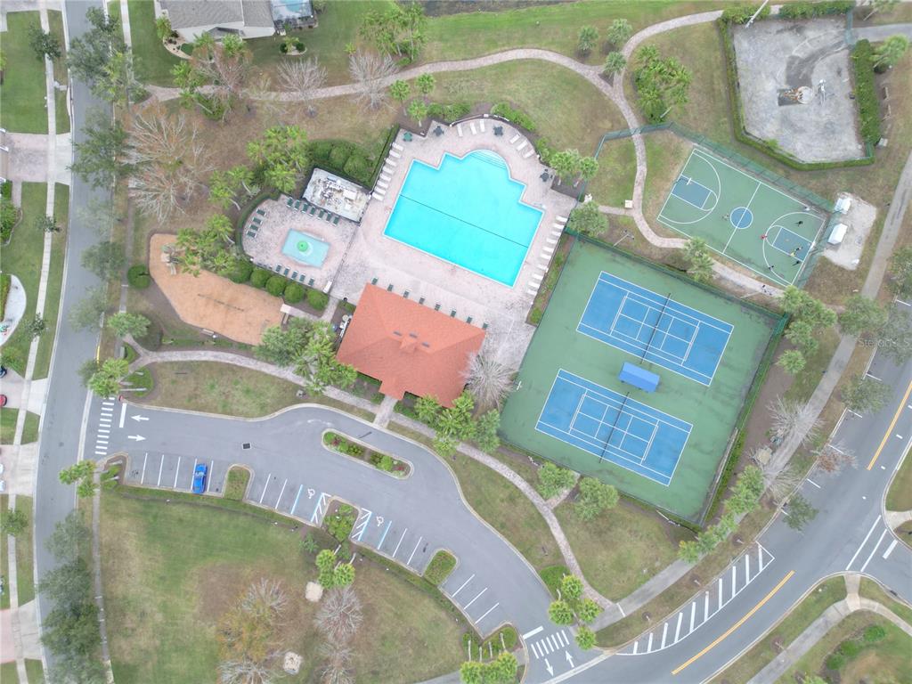 an aerial view of a house