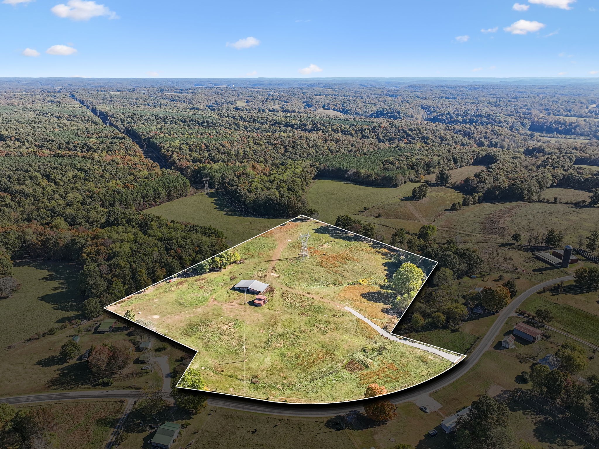 an aerial view of a house