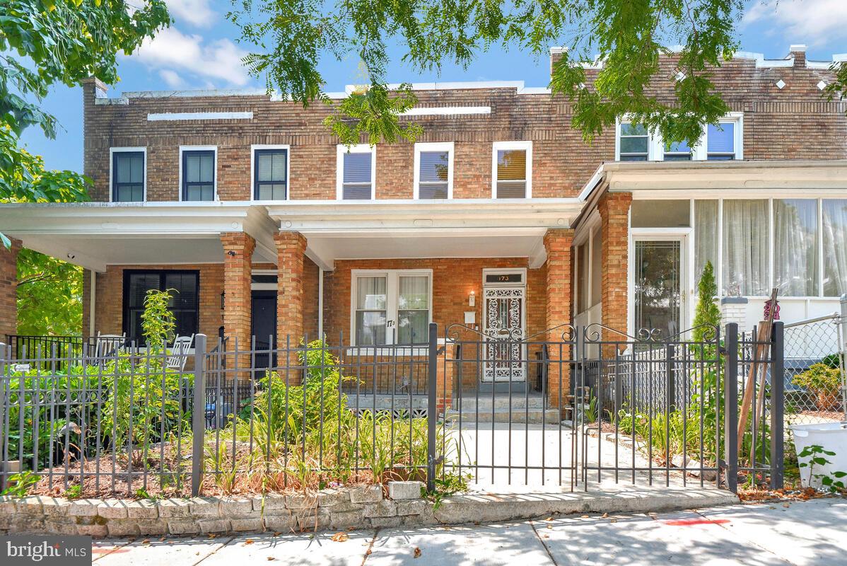 front view of a brick house