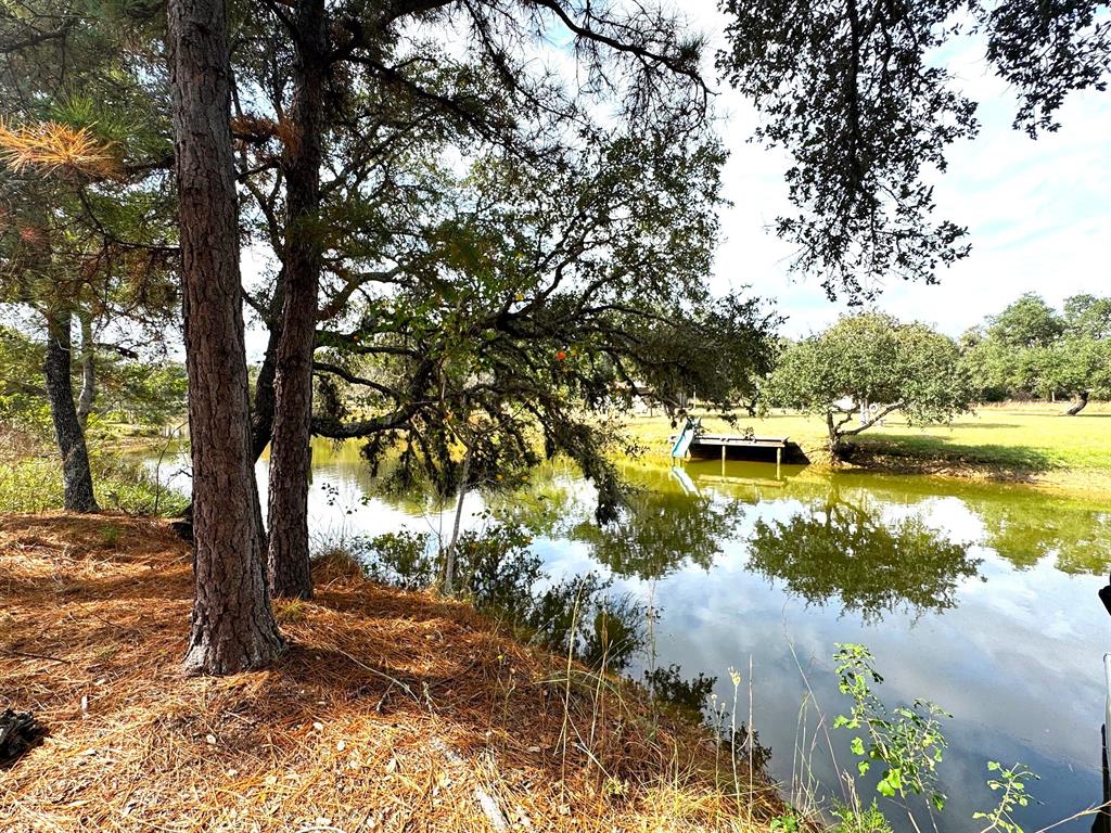 a view of a lake with houses