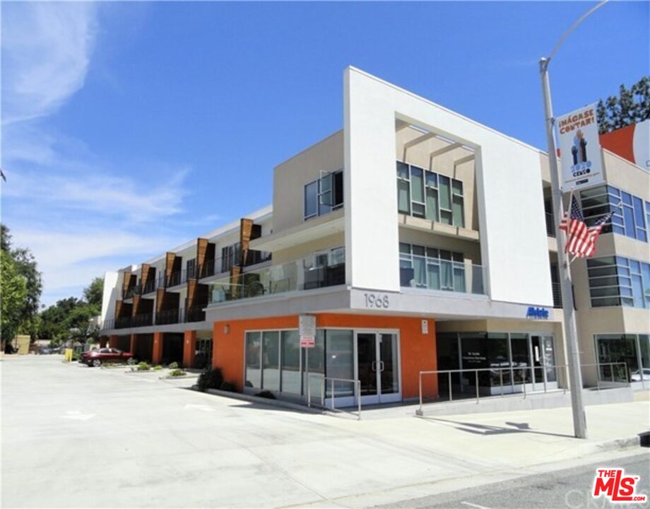 a front view of a building with street