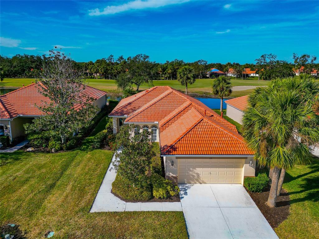 an aerial view of a house