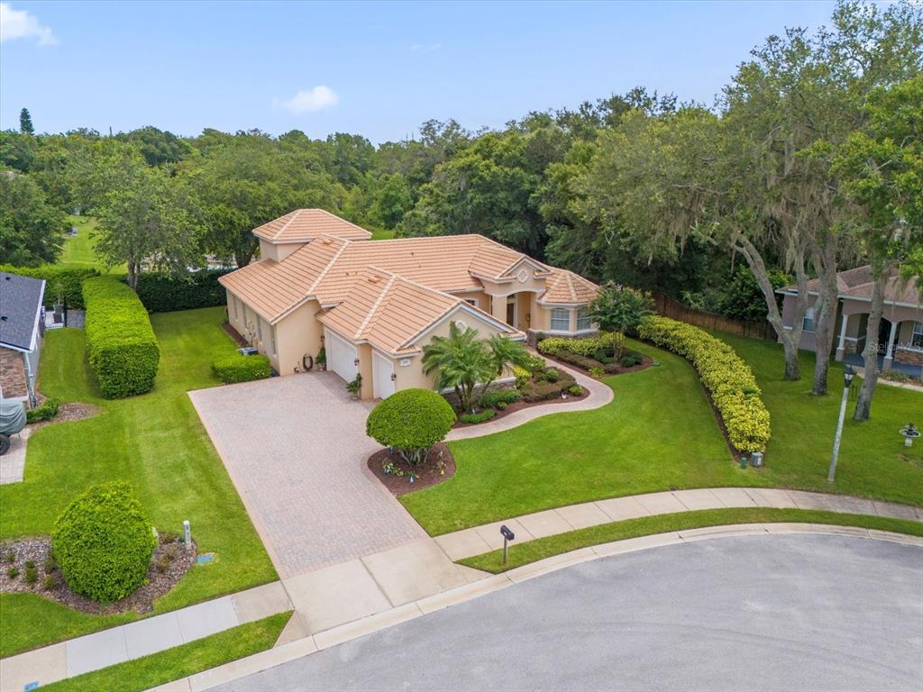 an aerial view of a house