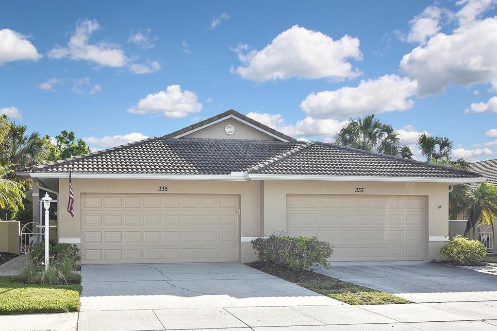 front view of a house with a garage