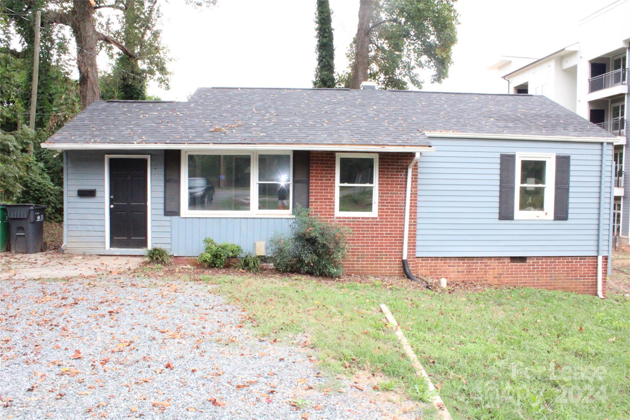 a view of backyard of house