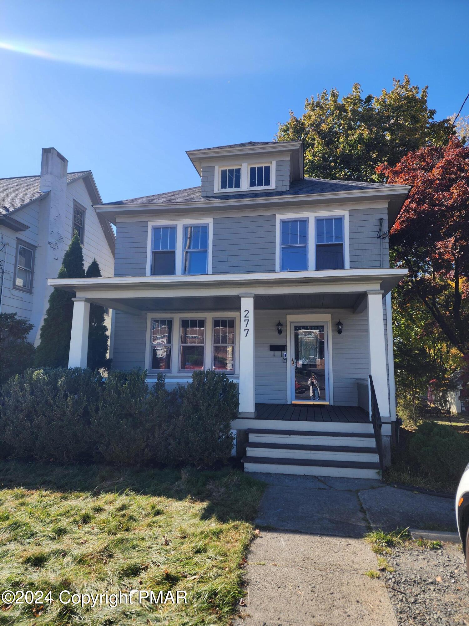 a front view of a house