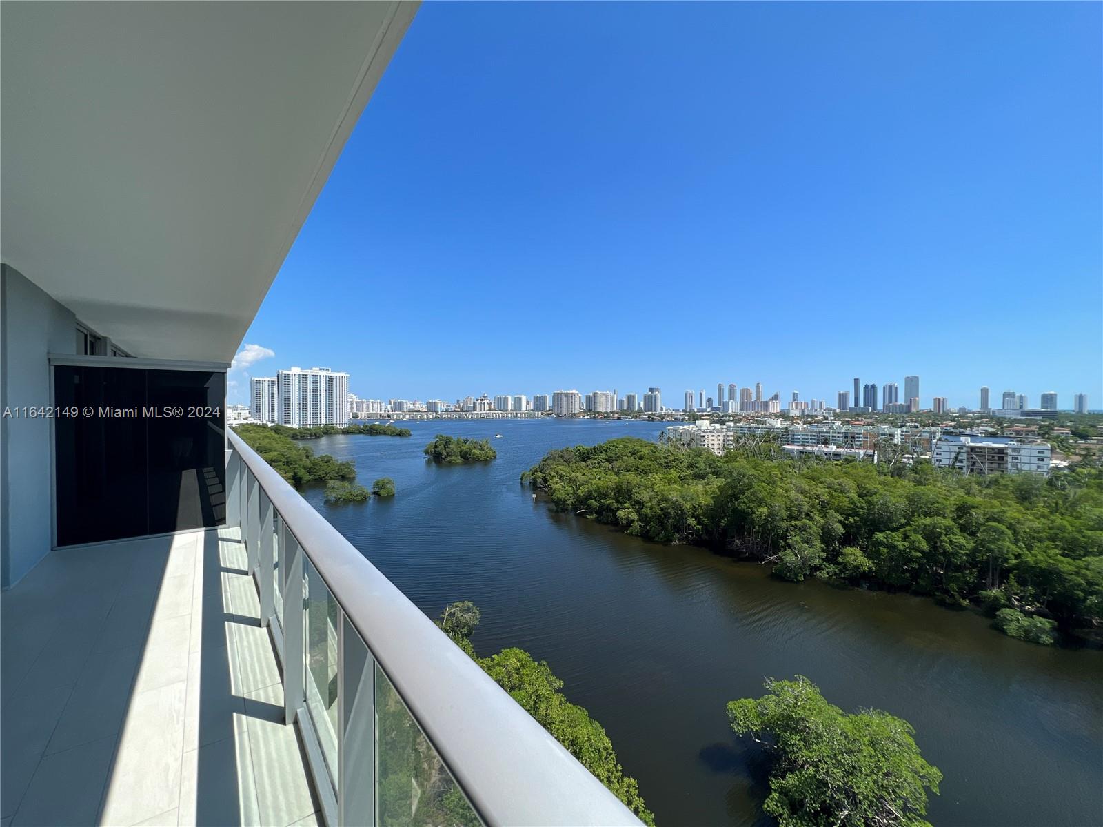 a view of a lake from a balcony