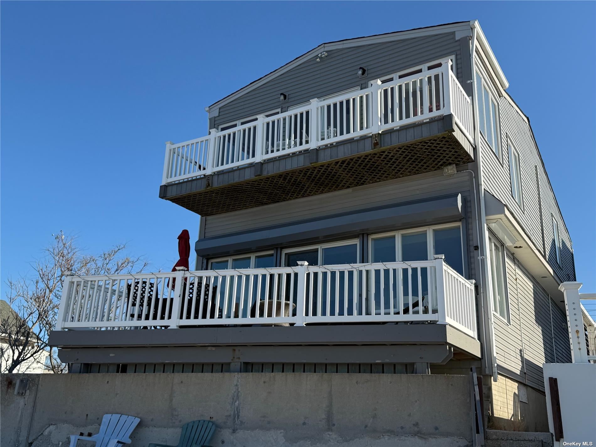 a view of a house with a deck