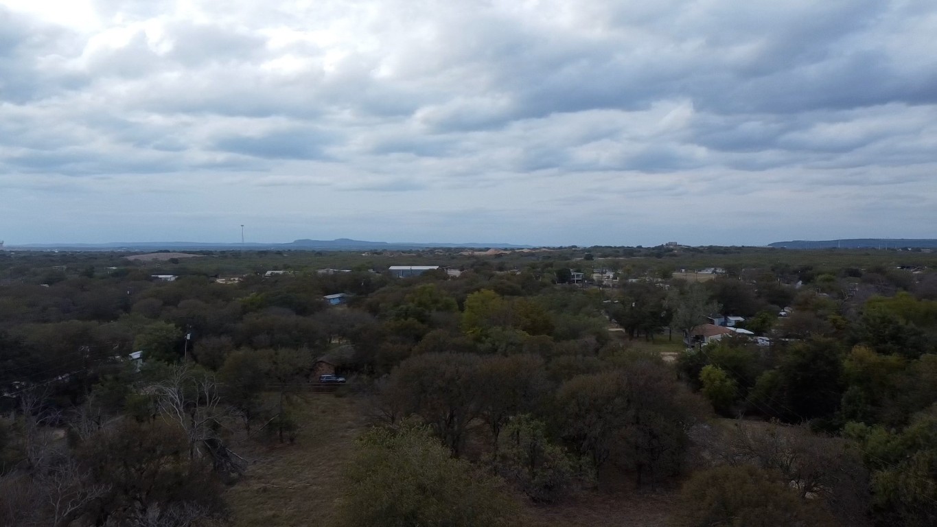 a view of city and green space