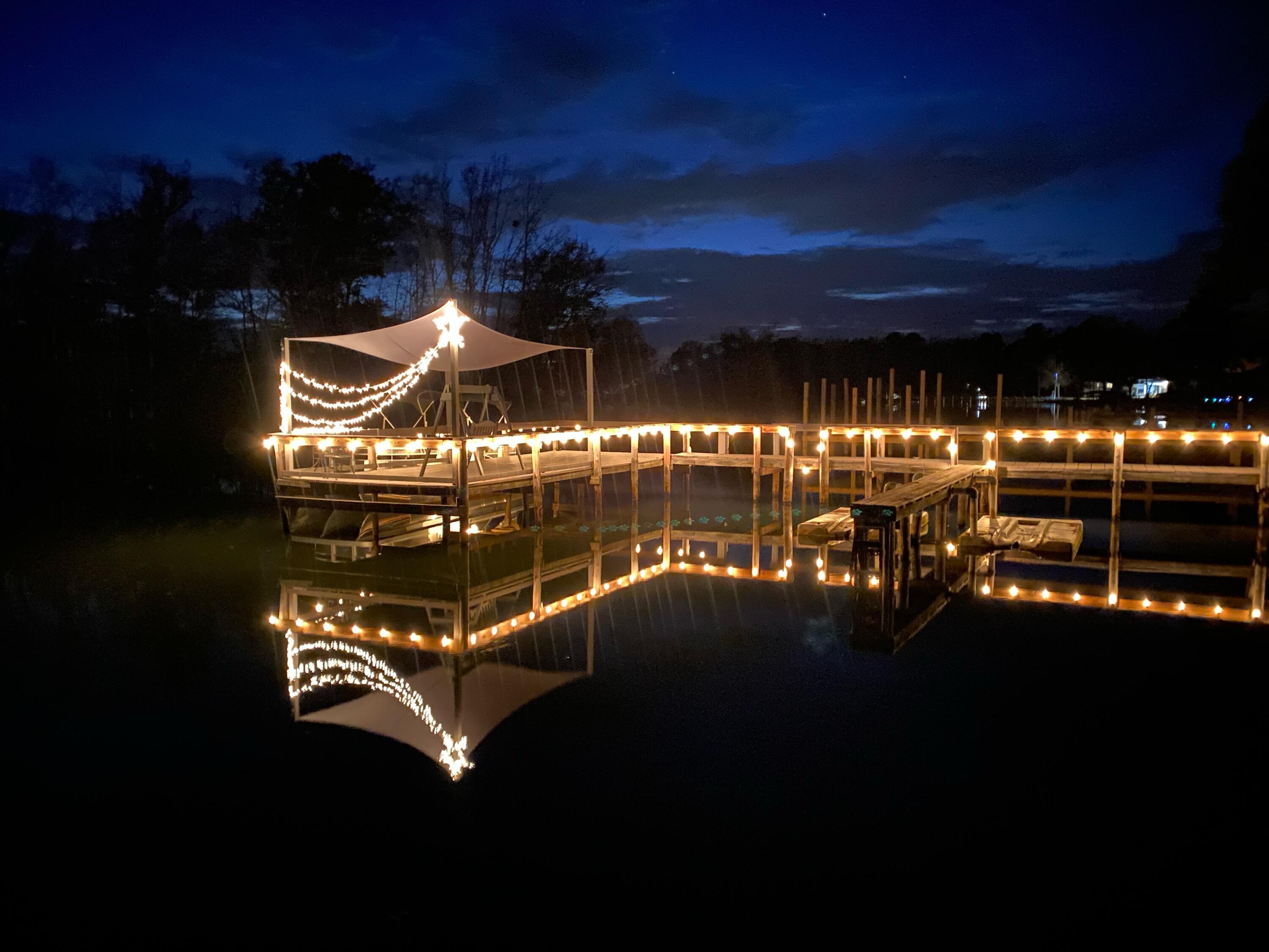 Beautiful Water Front Dock at night