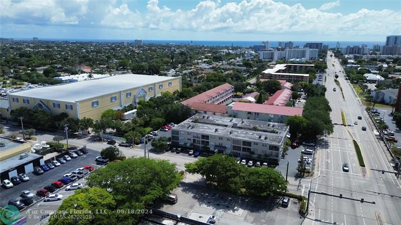 an aerial view of multiple house