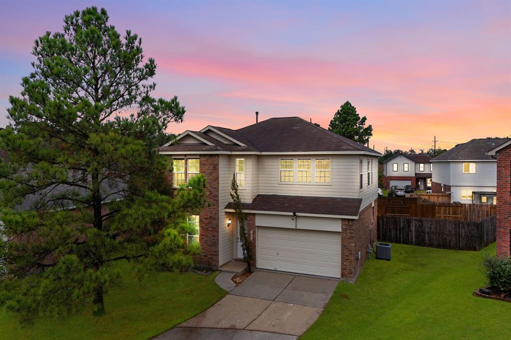 a view of a house with a backyard