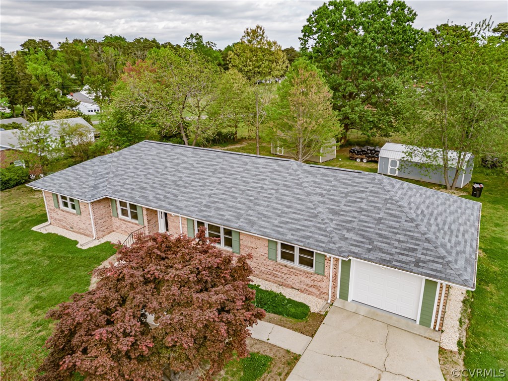 a aerial view of a house