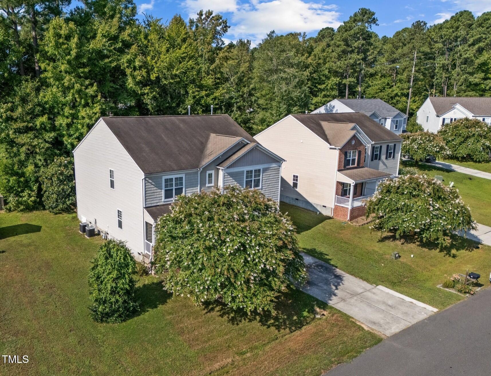 an aerial view of a house