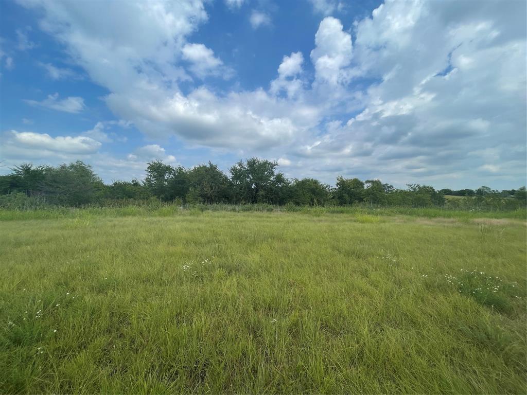 a view of a green field with wooden fence