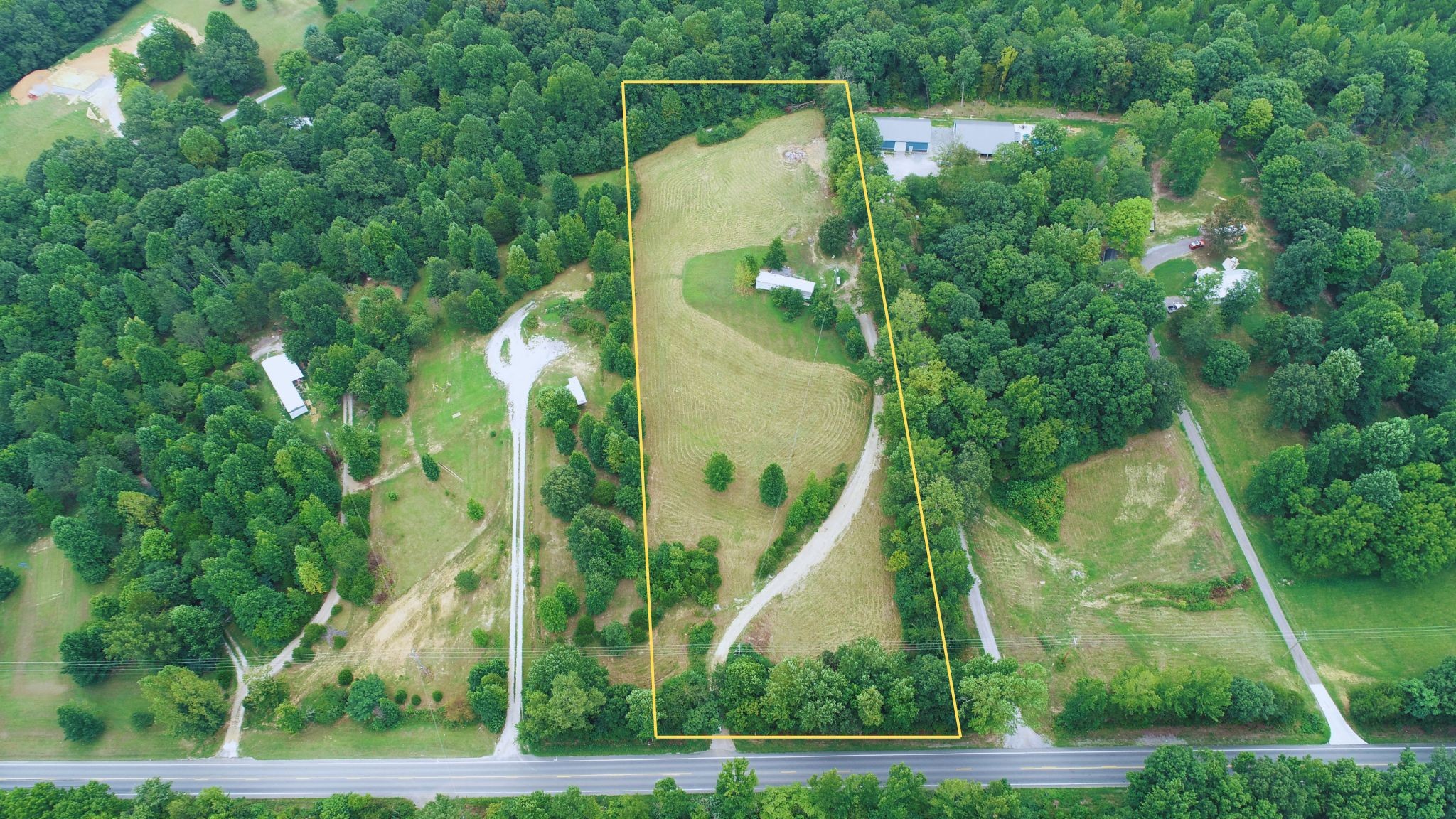 an aerial view of a house