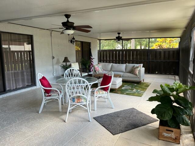 a outdoor space with furniture