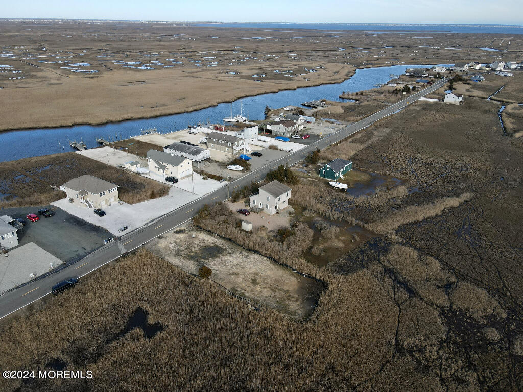 an aerial view of beach and ocean