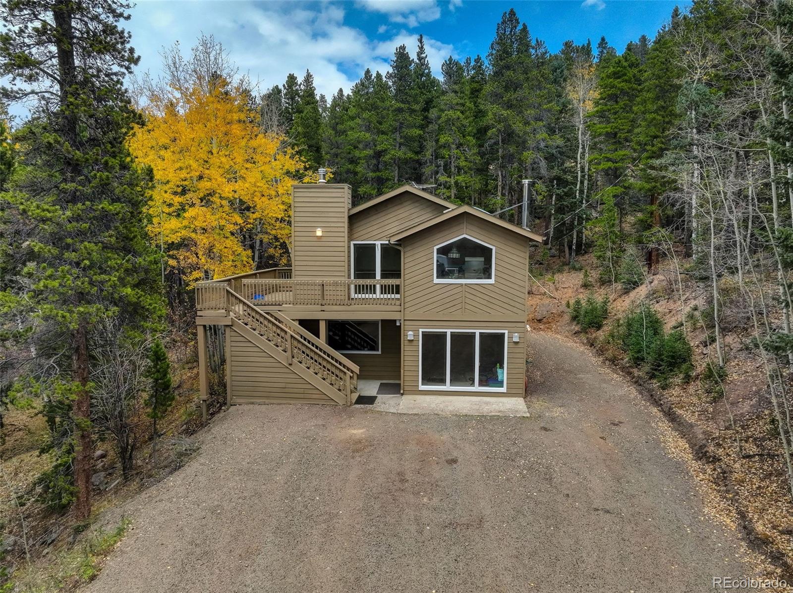 a house with trees in the background