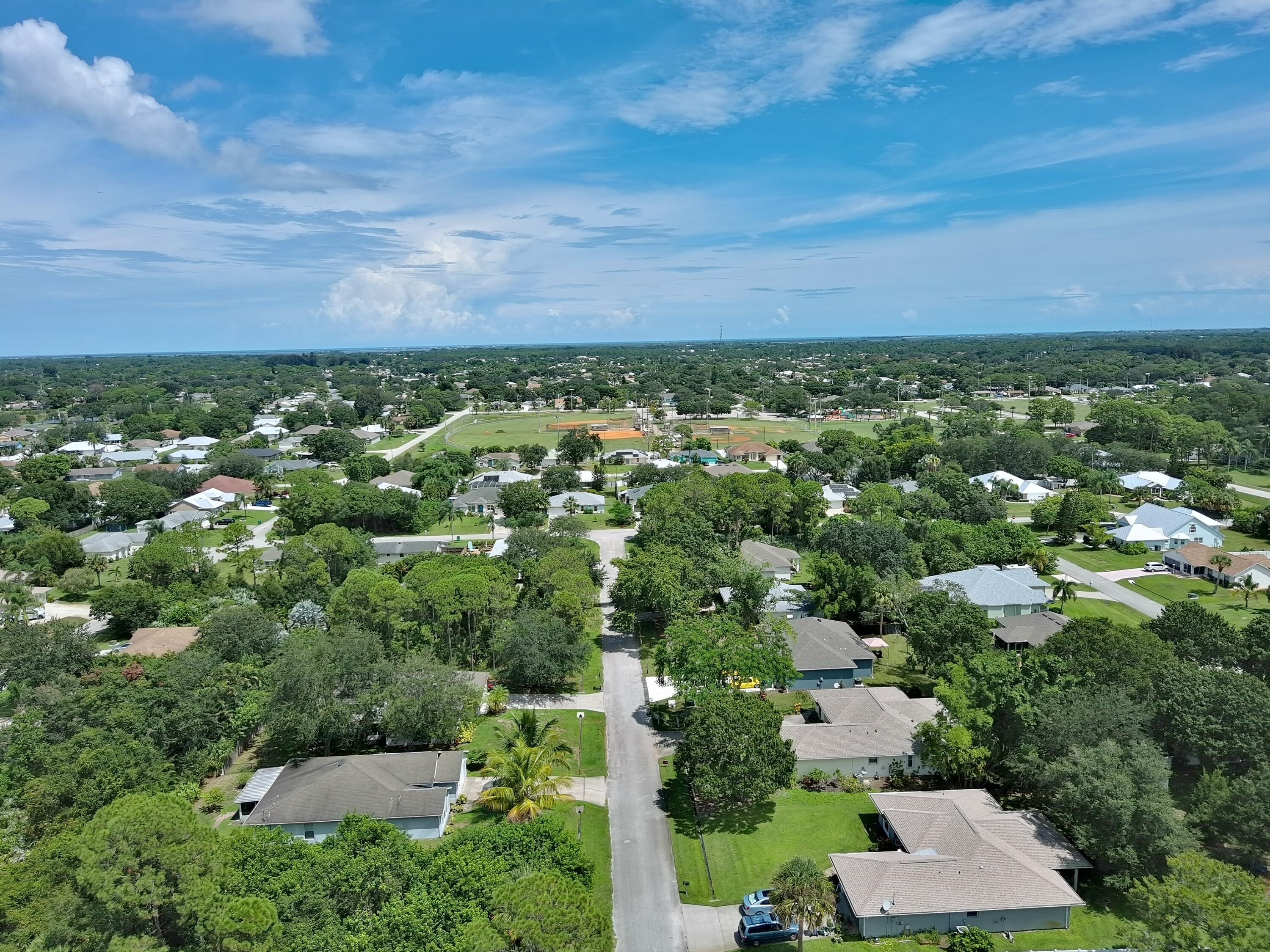 an aerial view of a city