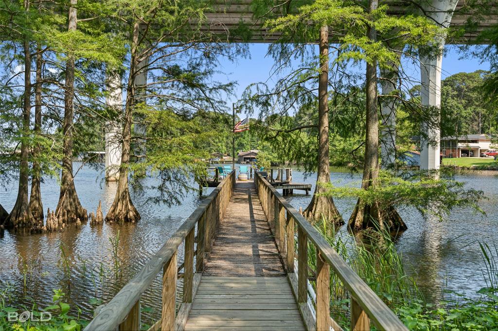 a view of a wooden bridge