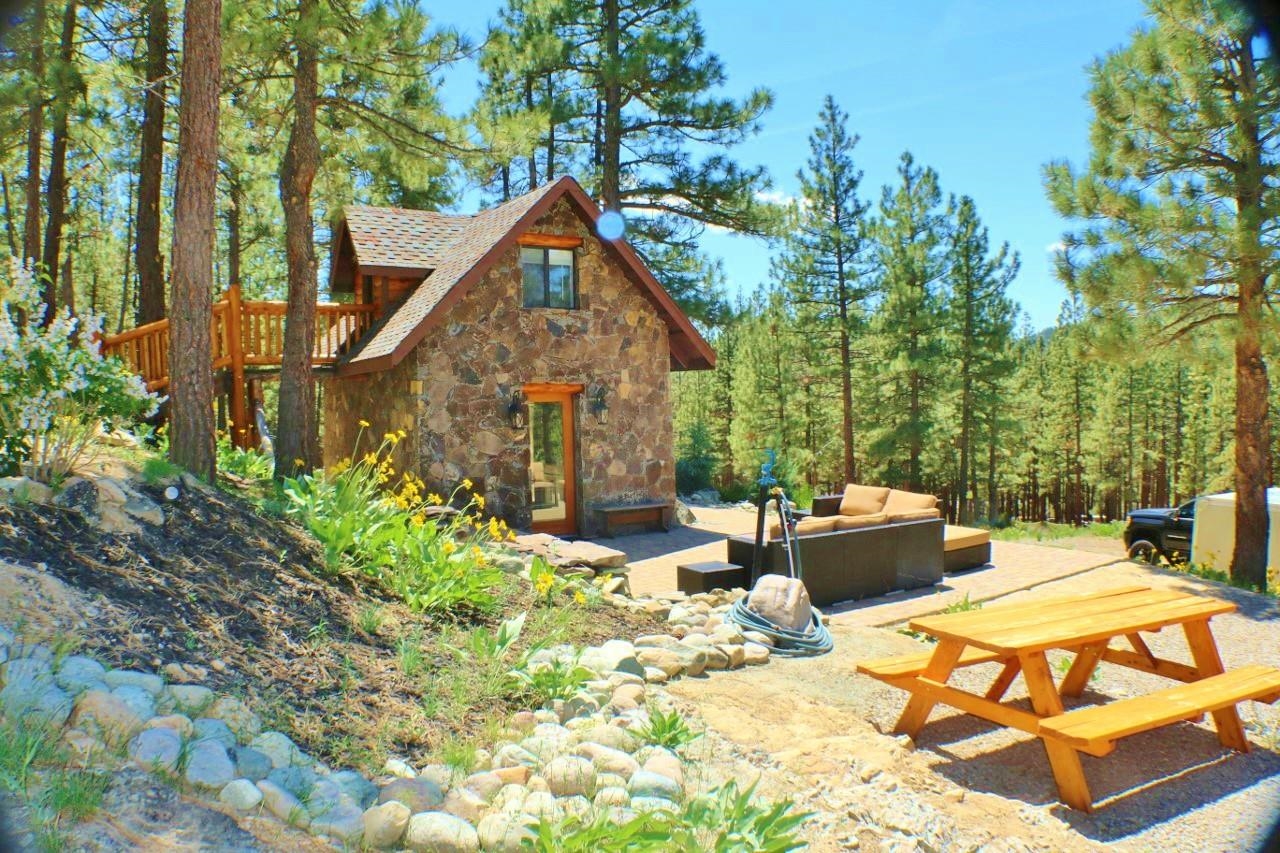 a view of outdoor space yard deck patio and fire pit