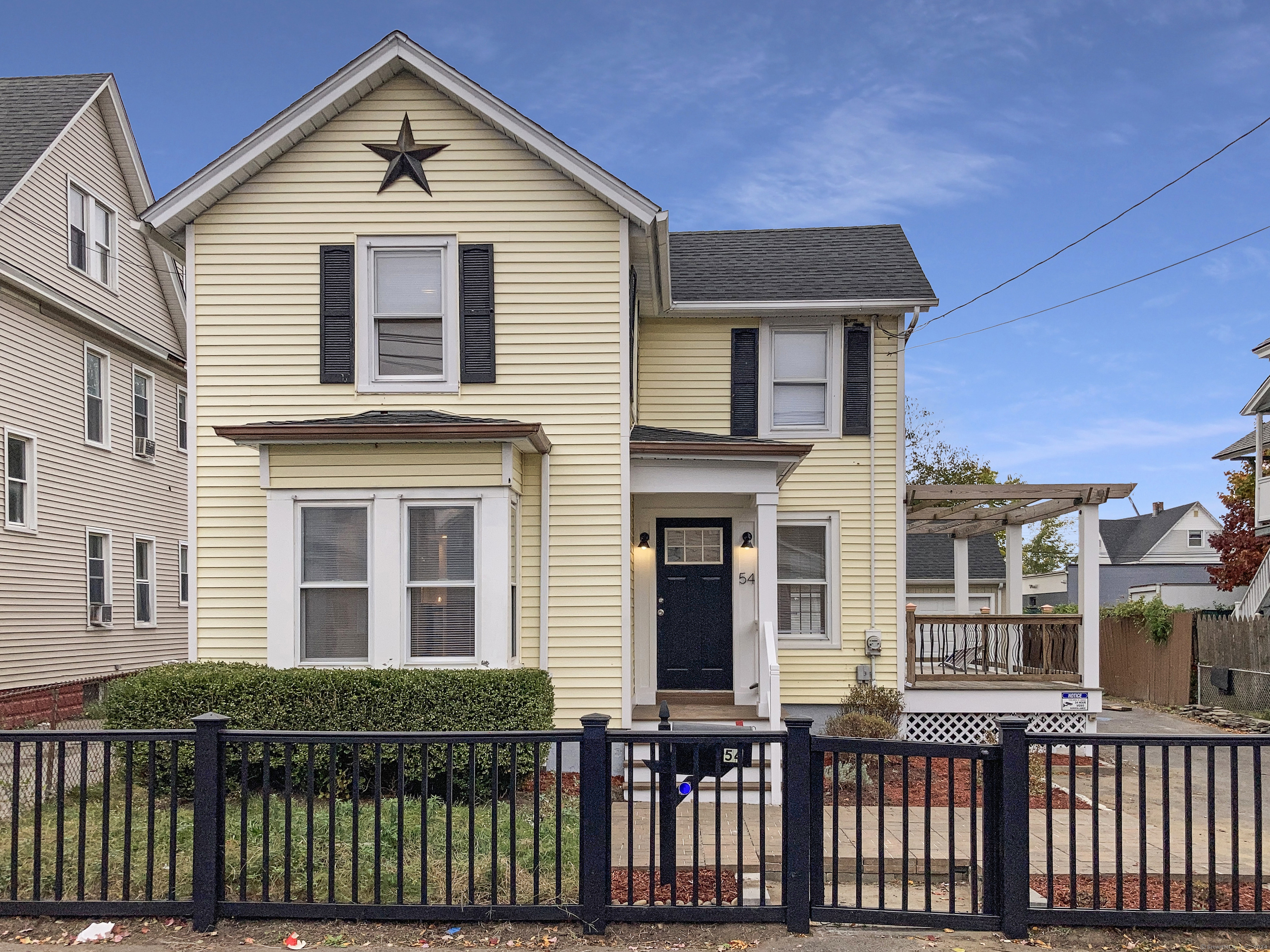 a front view of a house