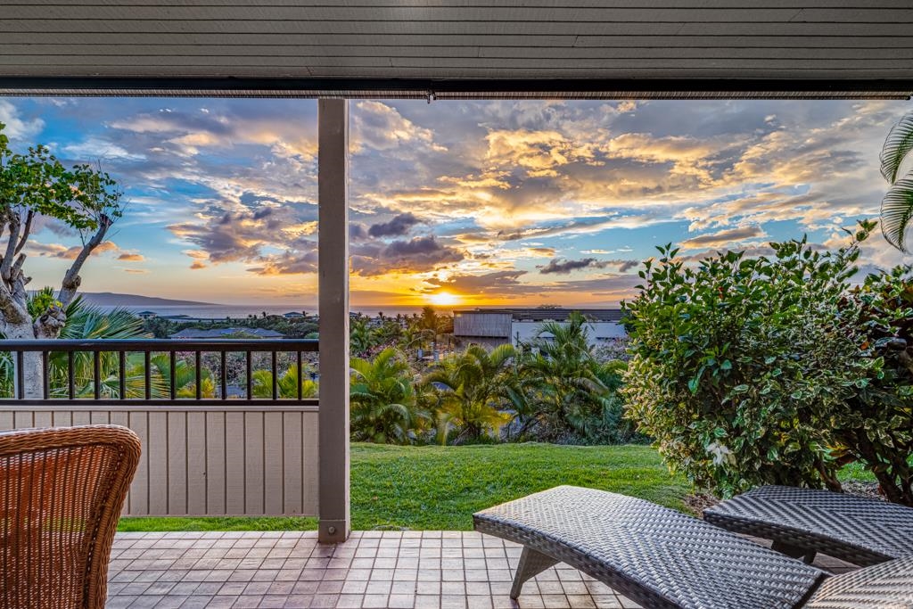 a view of a porch with a yard