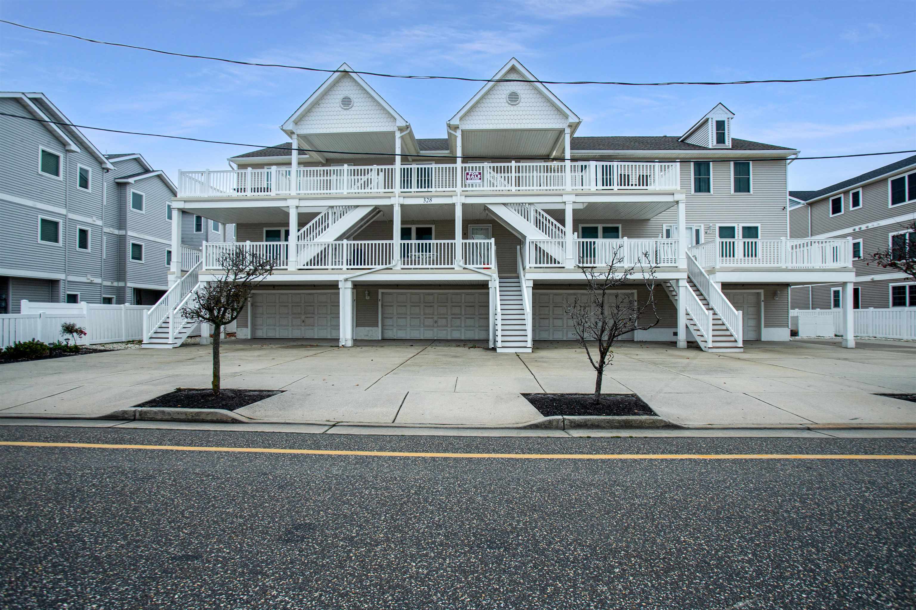 a front view of a building with street