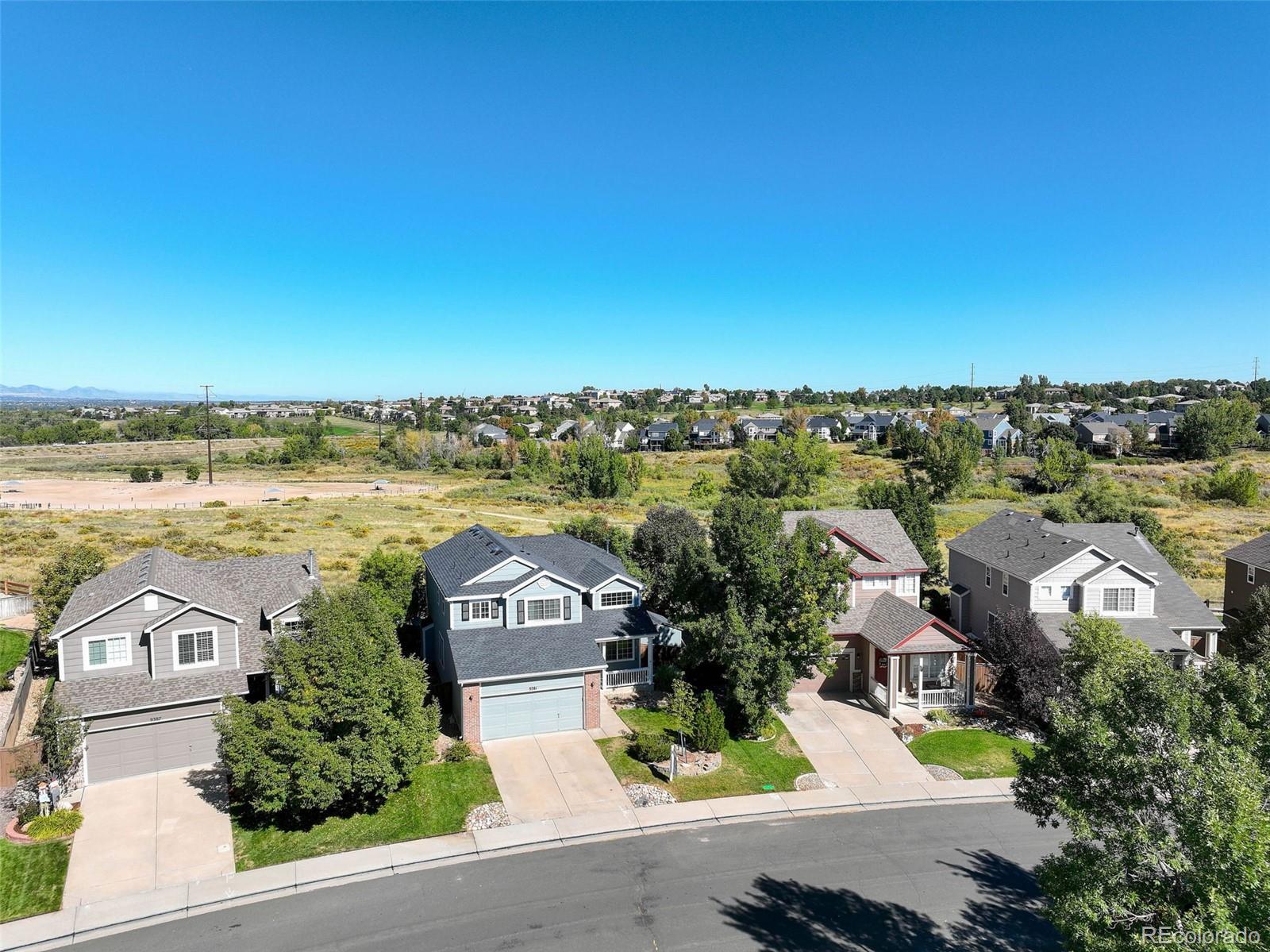 an aerial view of multiple house