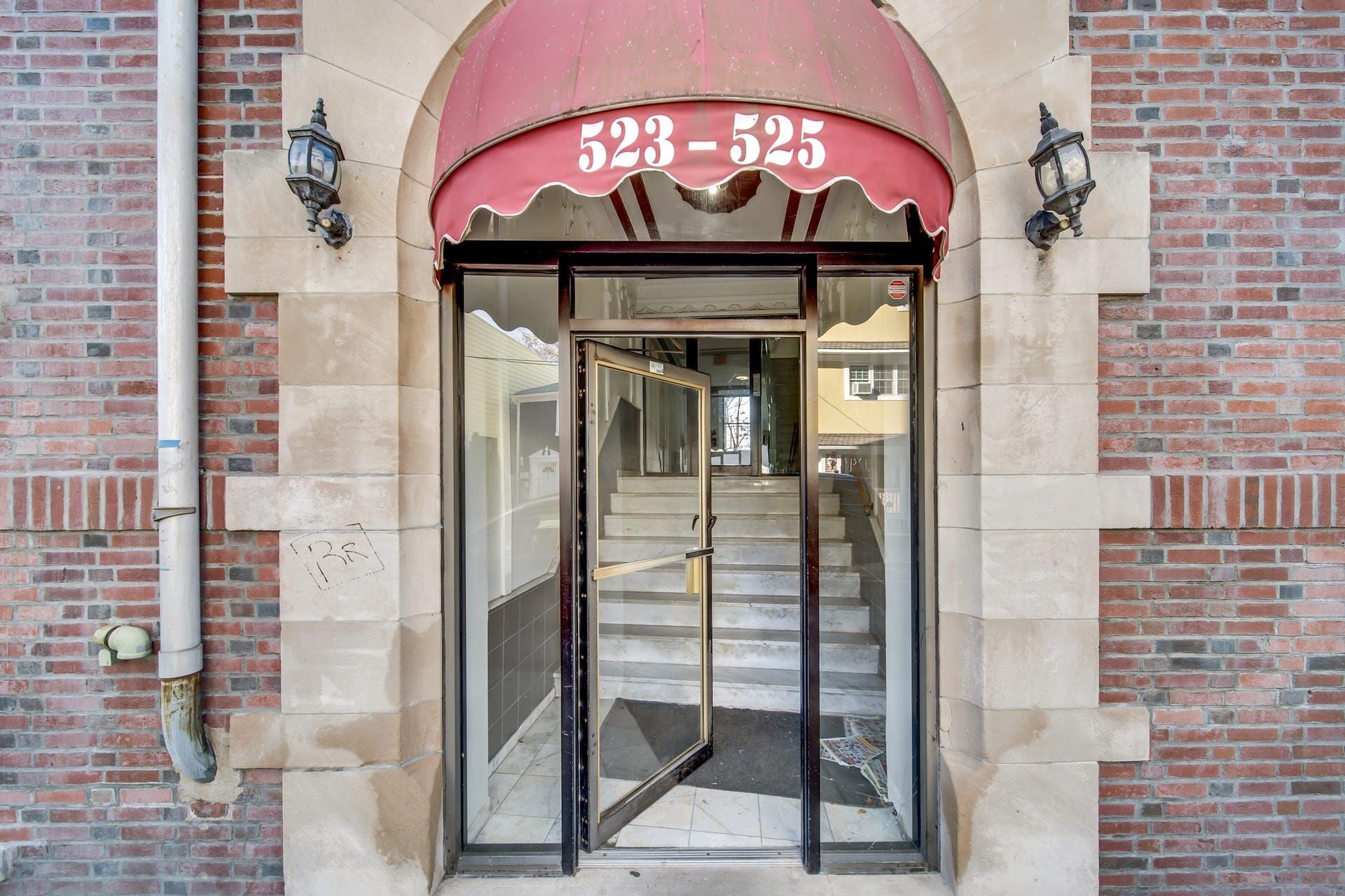 a view of a entryway door of the building