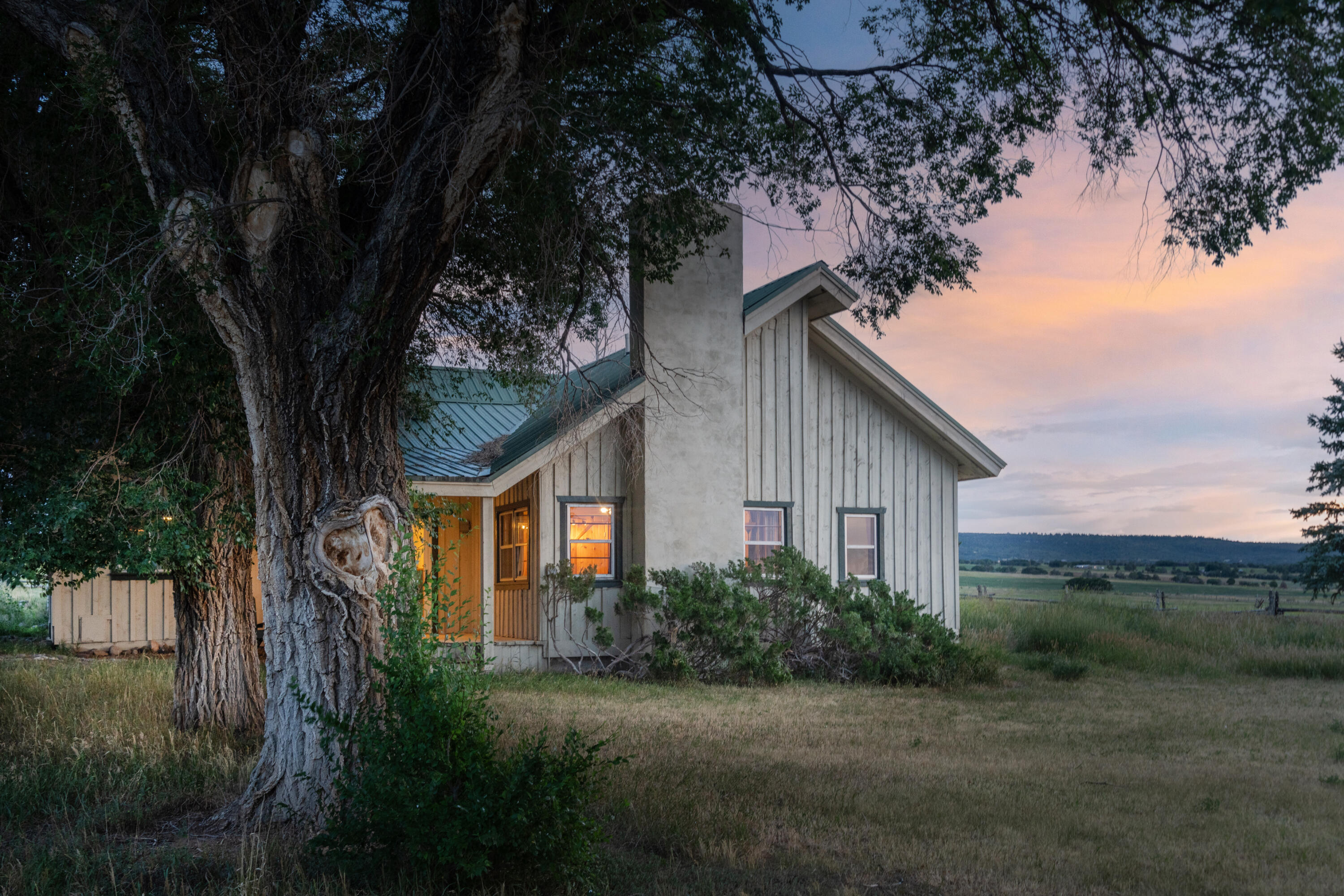 a view of a house with a yard and tree s