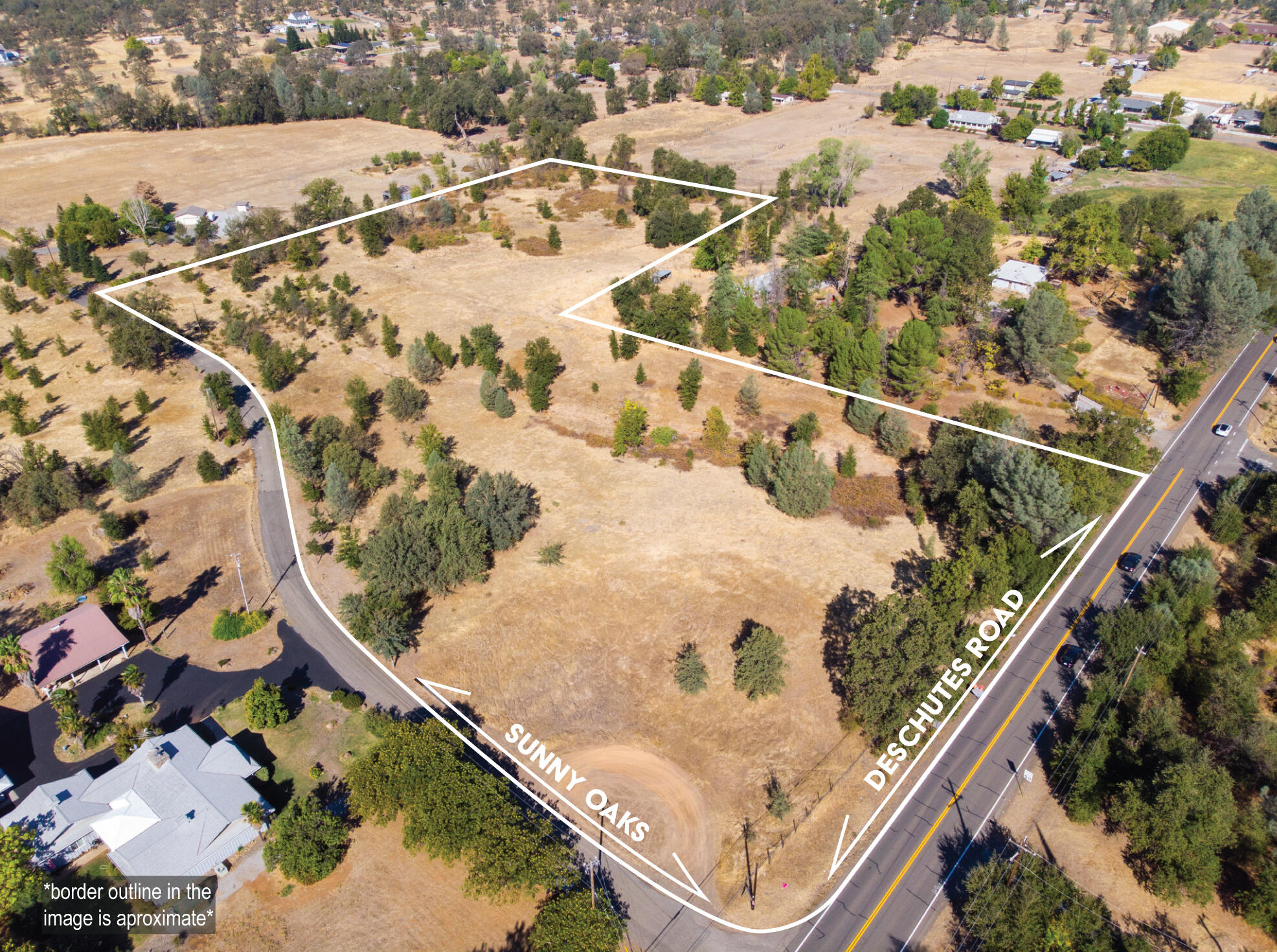 an aerial view of a house