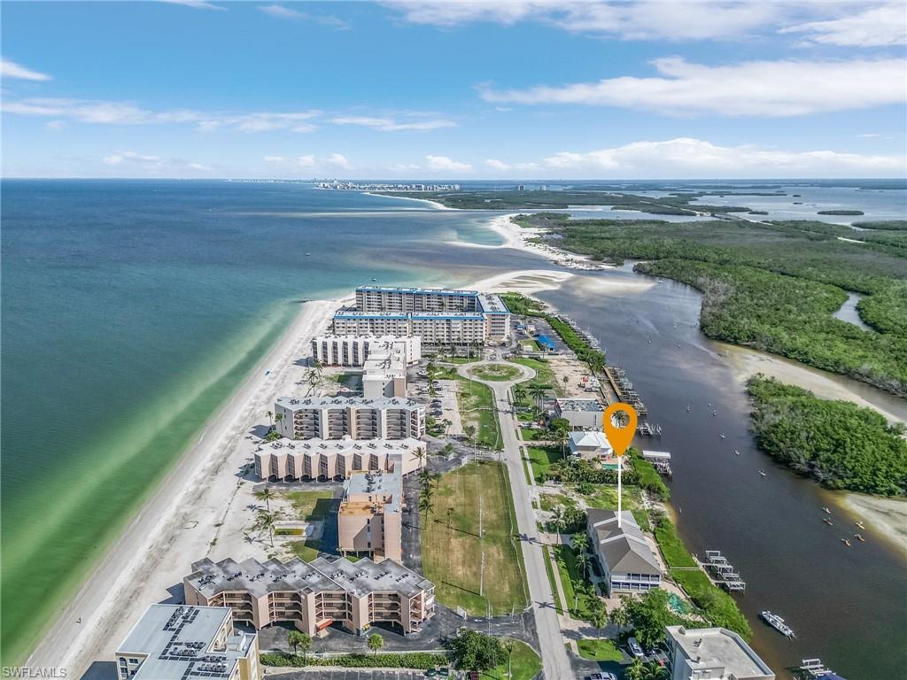 Birds eye view of property with a water view. Boaters dream with Direct gulf access via Hickory Pass.