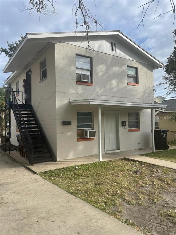 a view of a house with a balcony