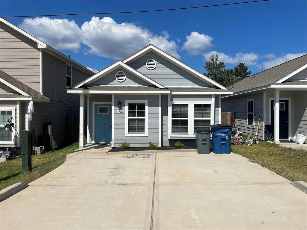 a front view of a house with patio