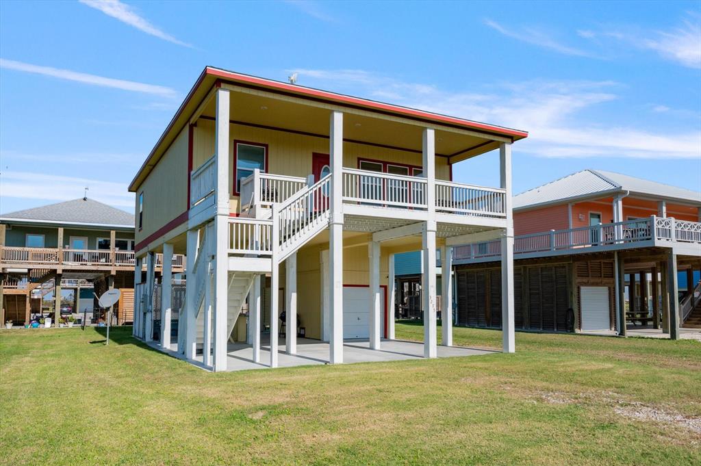 a view of a building with a garden