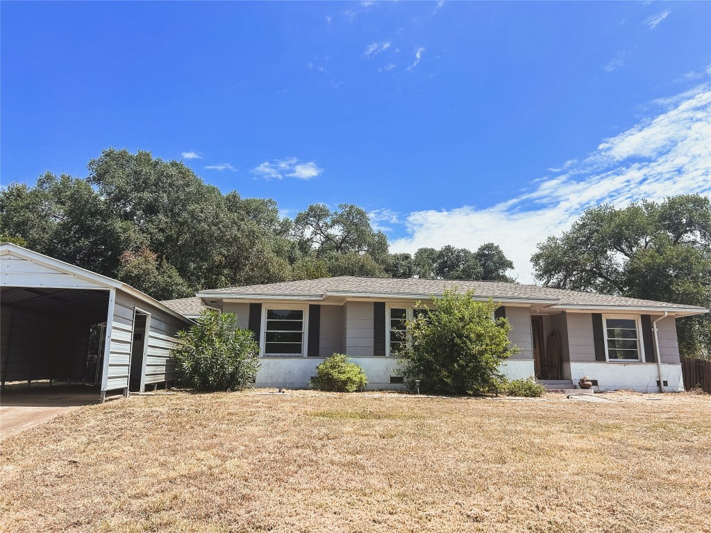 front view of a house with a outdoor space