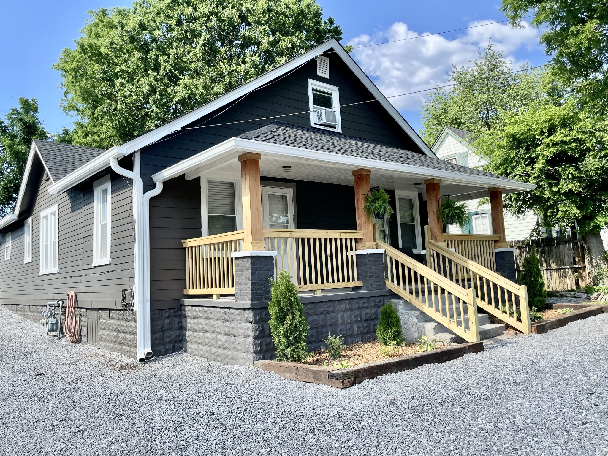 a front view of a house with a porch