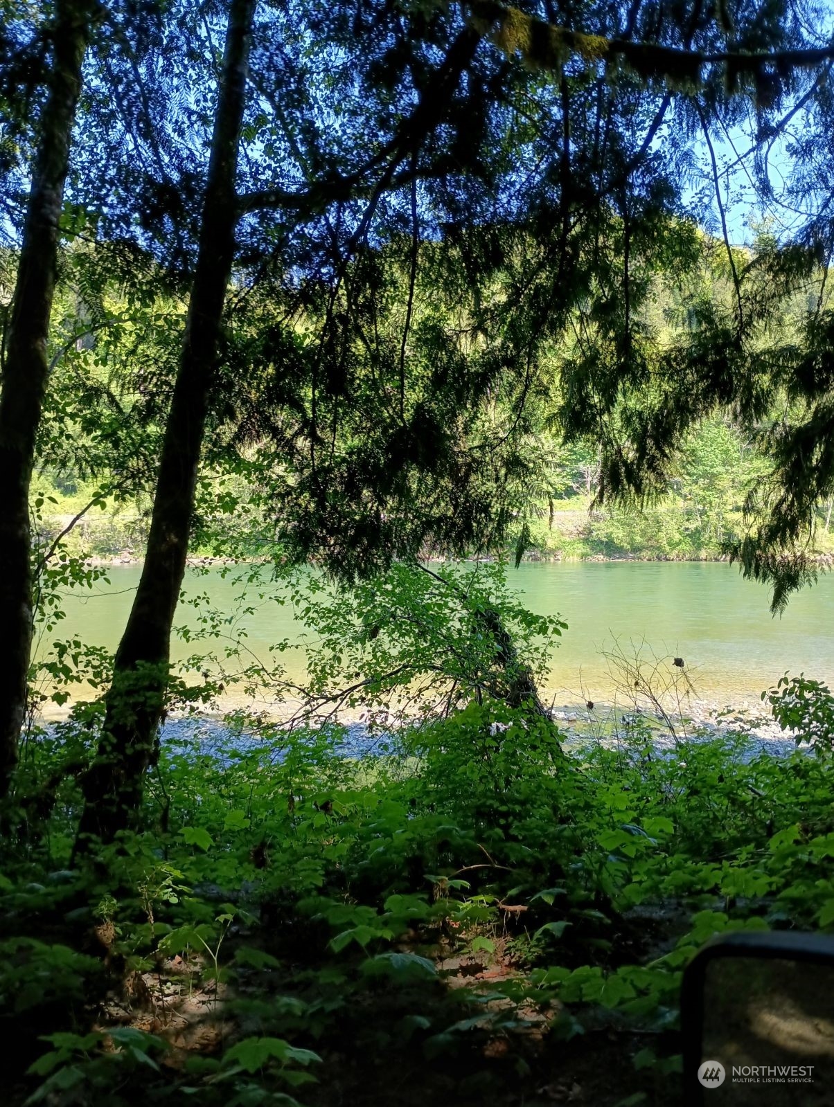 a view of lake from next to house