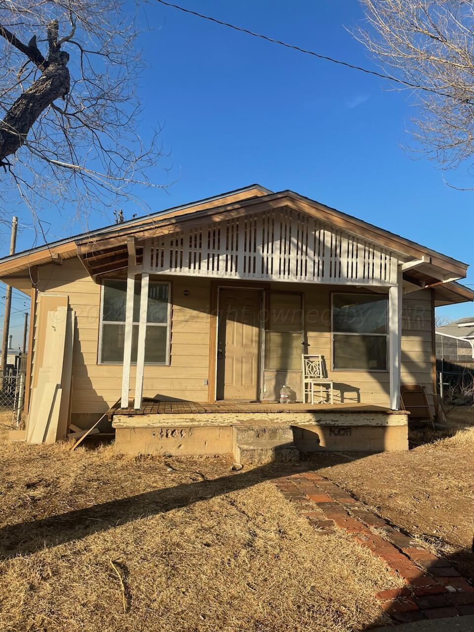 a front view of a house