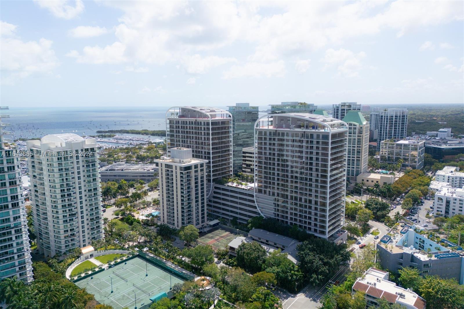 a view of a city with tall buildings