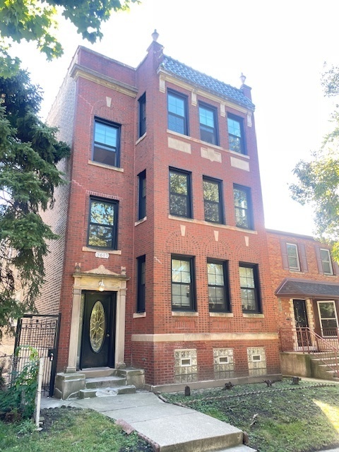 a front view of a building