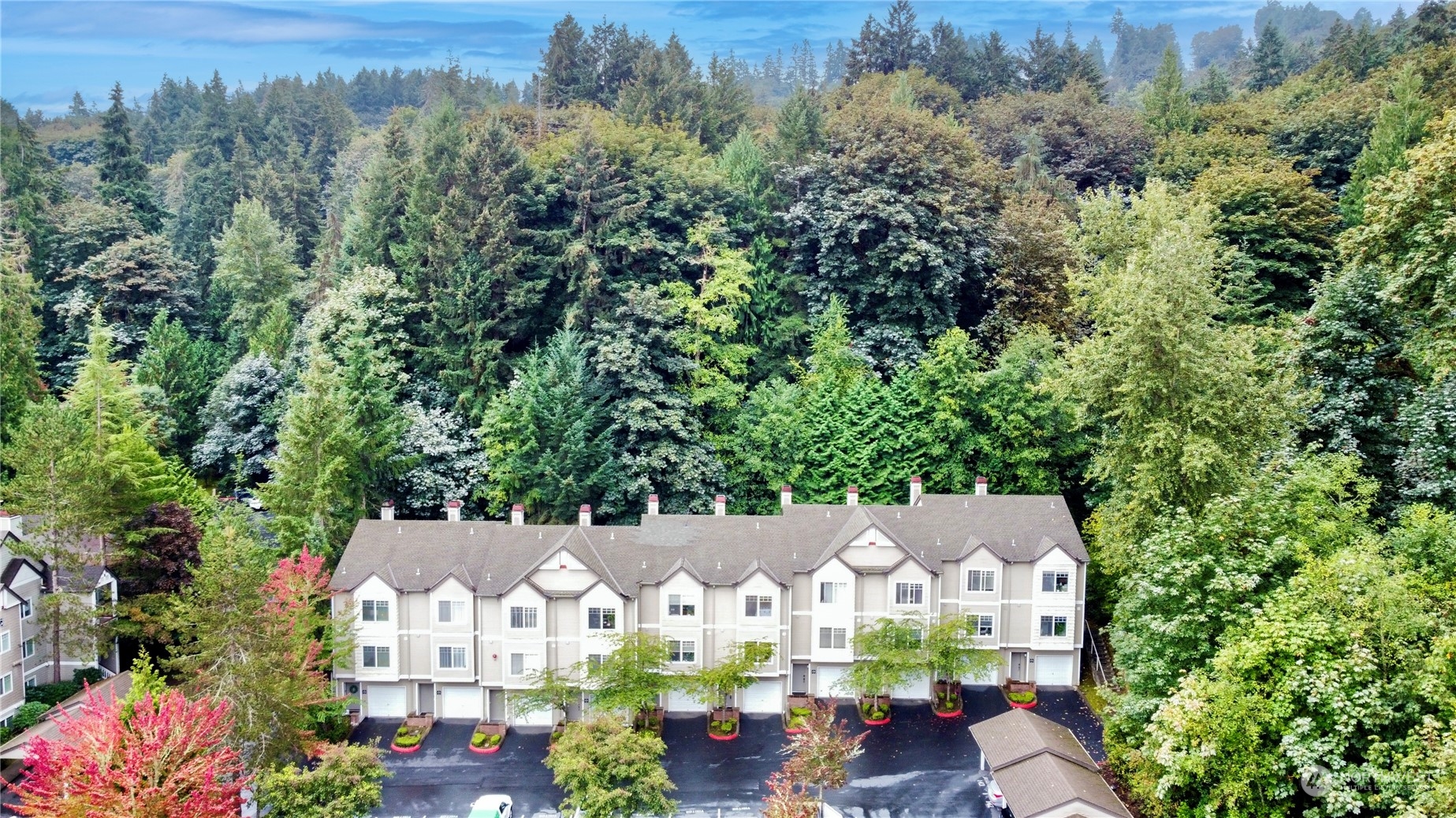 an aerial view of multiple house